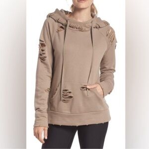 ALO Yoga Tan Distressed Sweater
